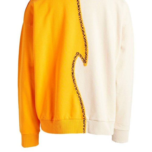 NWT Just Cavalli orange/cream cotton tattoo print Sweatshirt Sz S - Picture 4 of 13